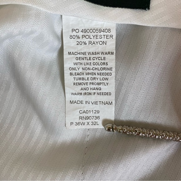 Lauren Ralph Lauren Slacks Men's 36x32 (29L) Beige Poly Rayon Pleat Front Cuffed - Picture 9 of 14